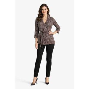 Geri C New York Shirt Blouse Top Faux Wrap Tie VINTAGE Women's WOMAN'S Large